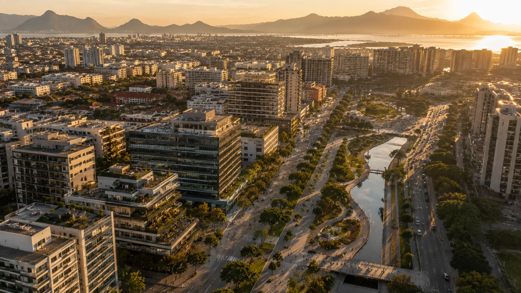 Vista aérea de área urbana transformada por Operação Urbana Consorciada