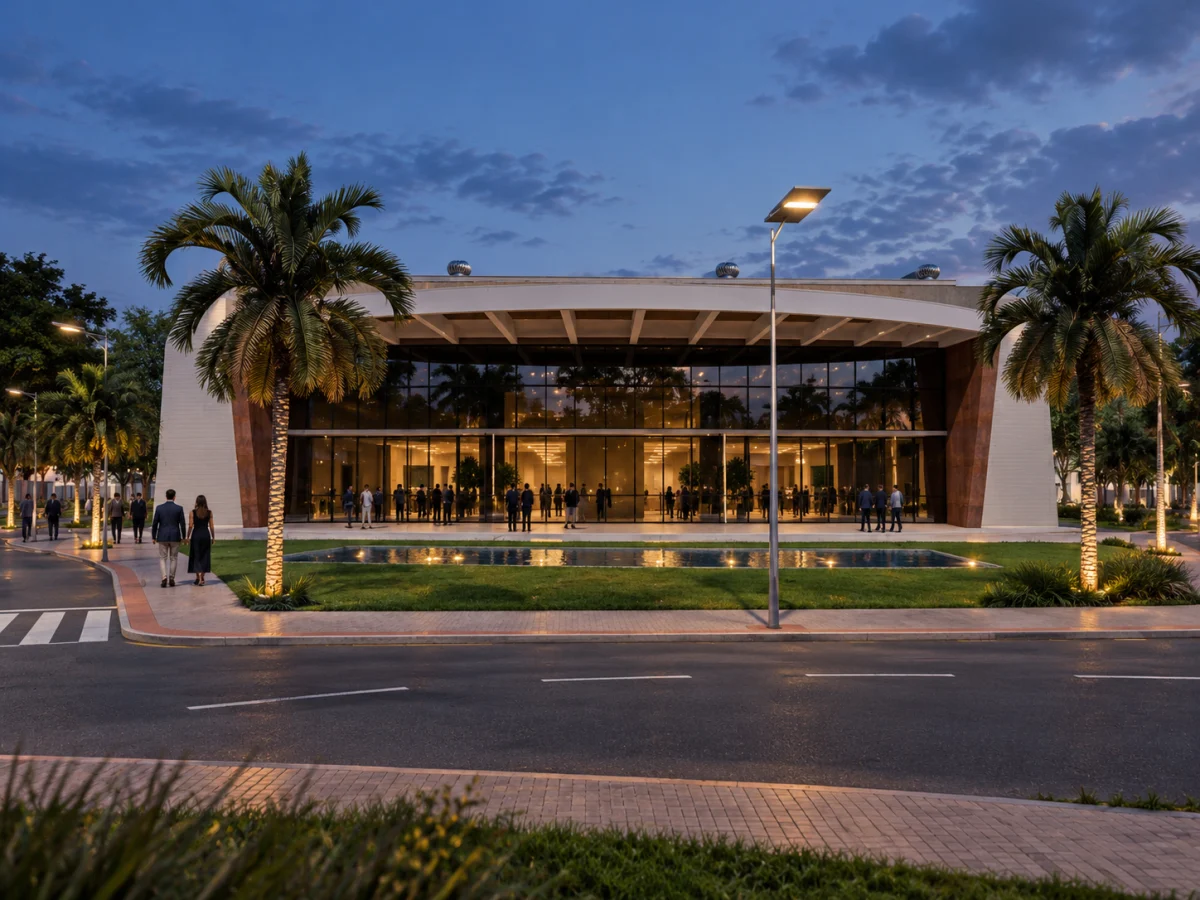 O anfiteatro amplia a oferta cultural e se conecta aos percursos do masterplan. Masterplan Pontão da Âncora. Araruama, RJ.