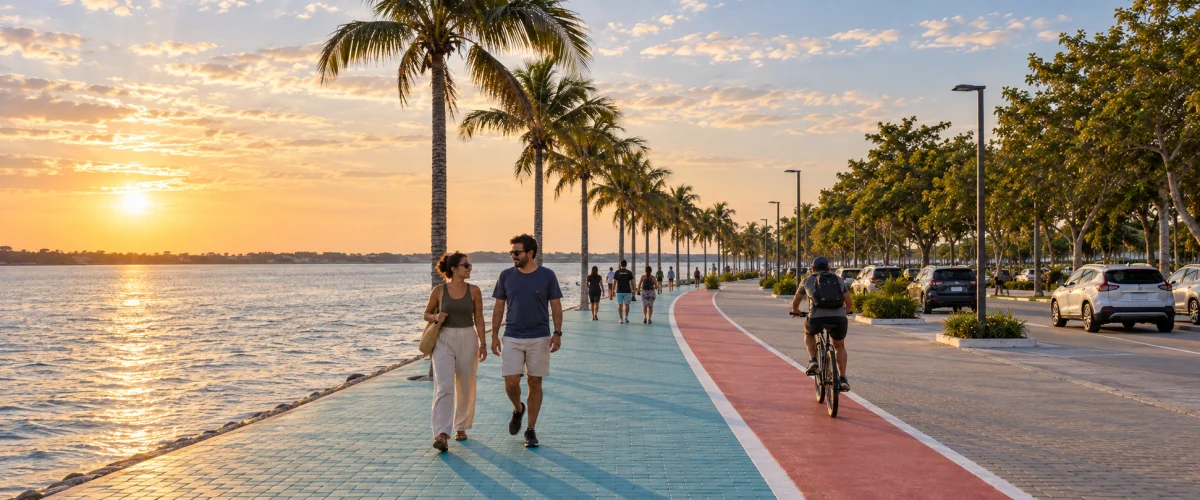 Caminhar pela orla e fazer uma pausa junto à Laguna de Araruama. Masterplan Pontão da Âncora. Araruama, RJ.
